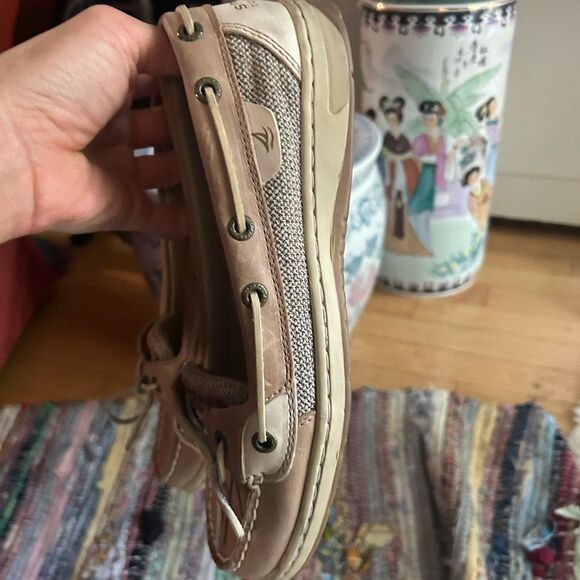 Sperry Women’s Top Sider Beige Leather Boat Shoes 8M - Picture 14 of 16